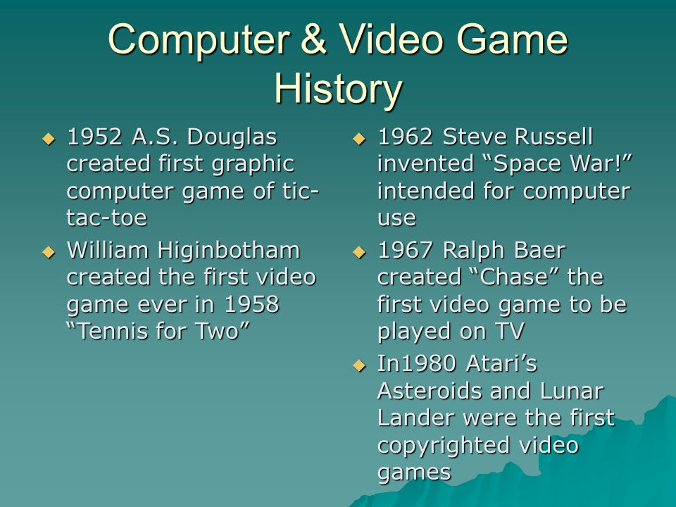Who Invented Computer and Video Games?