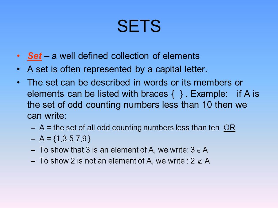 Objectives: By the end of class, I will be able to:  Identify sets   Understand subsets, intersections, unions, empty sets, finite and infinite  sets, - ppt download