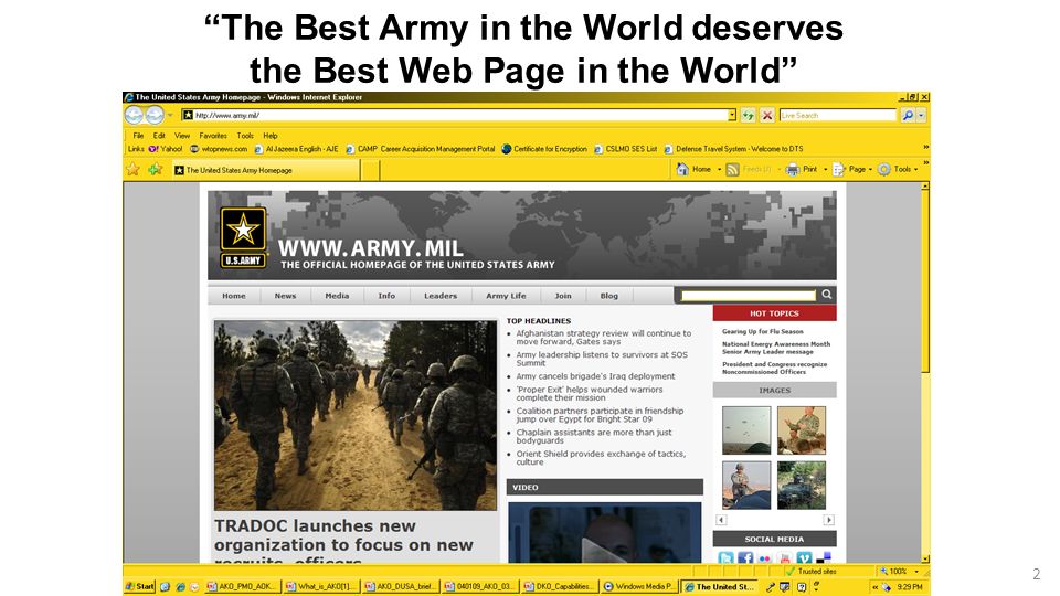 Army Knowledge Online Defense Knowledge Online Using The