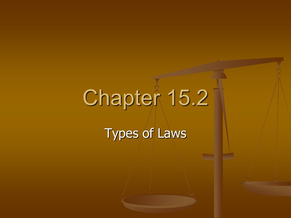 Chapter 15.2 Types of Laws