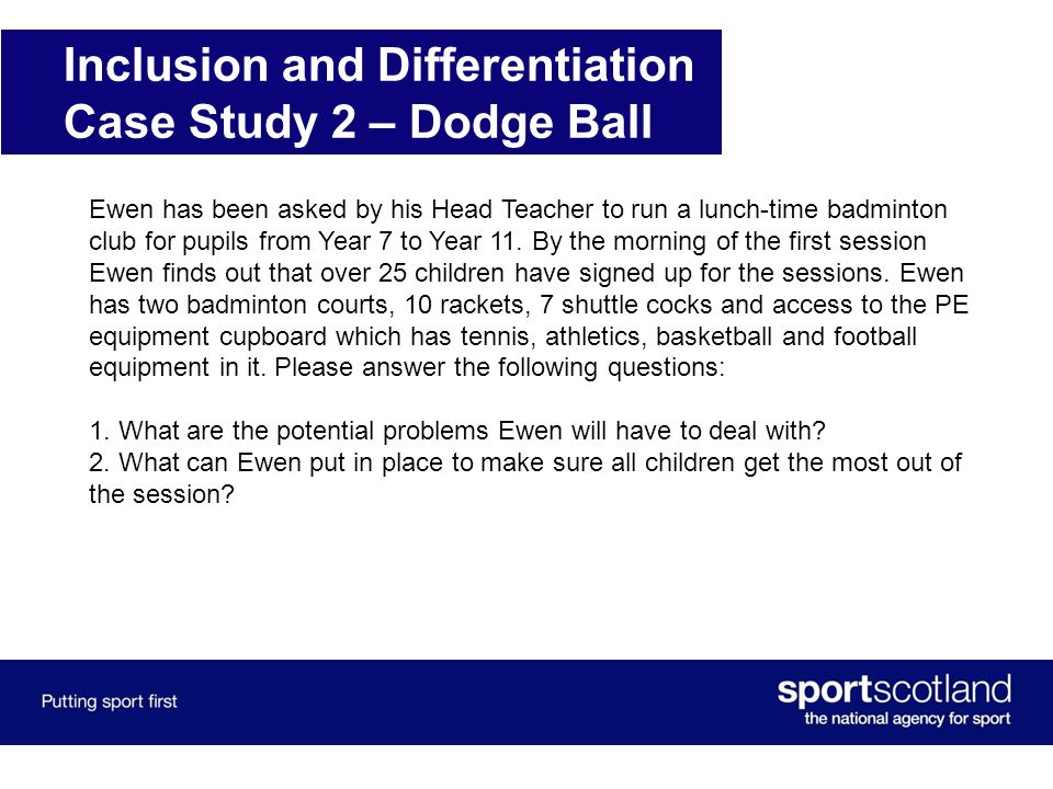Inclusion and Differentiation Case Study 1 – Bench Ball Janice is coaching  a group of twenty 9-year-olds. They are playing bench ball (like netball  but. - ppt download