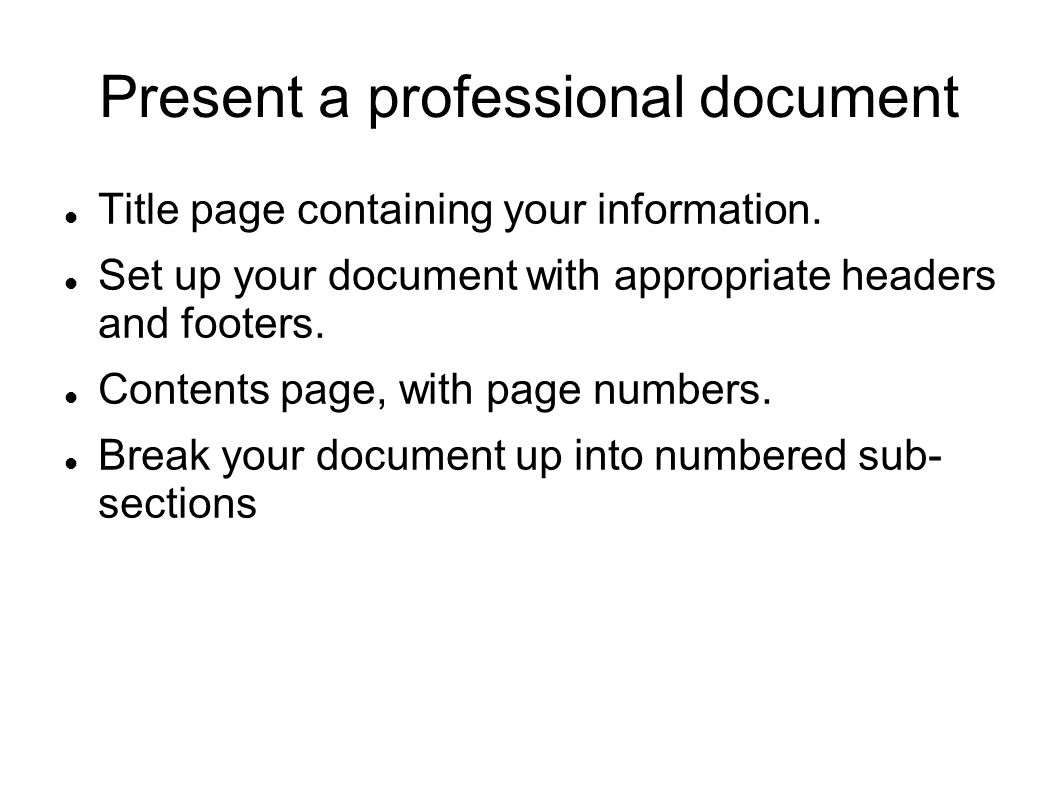 Present a professional document Title page containing your information.