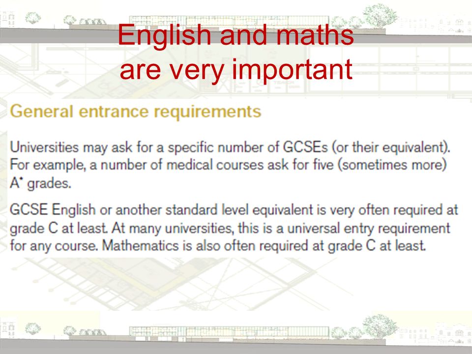 English and maths are very important