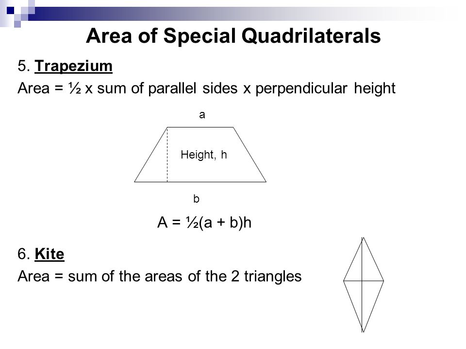 Area of Special Quadrilaterals 5.