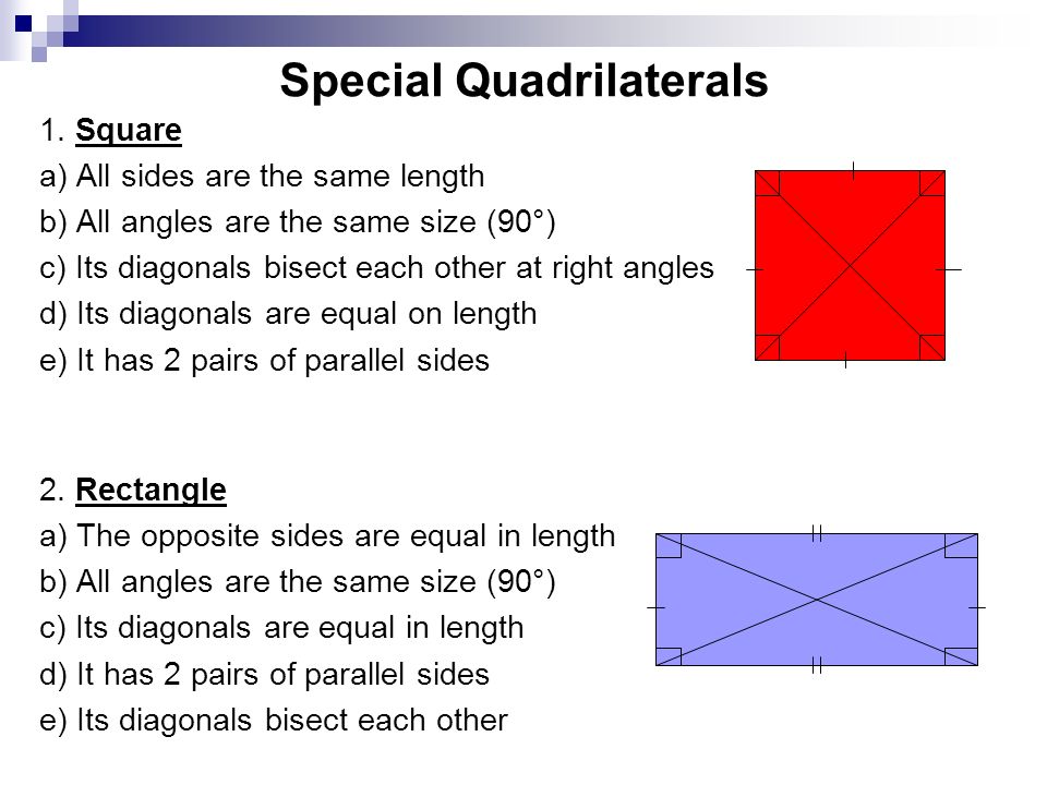 Special Quadrilaterals 1.