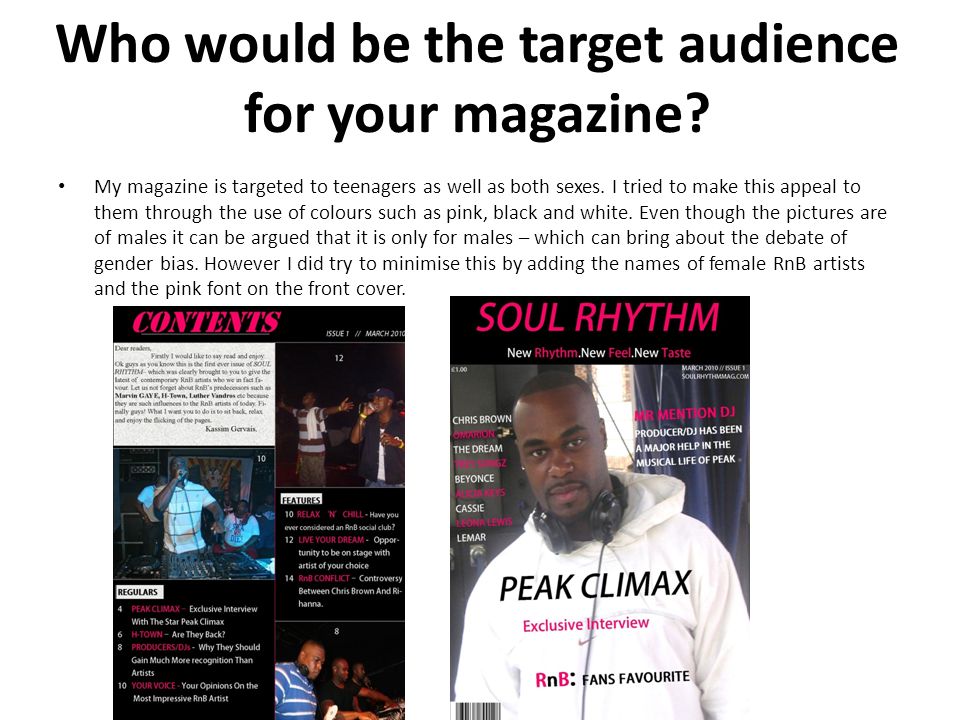 Who would be the target audience for your magazine.