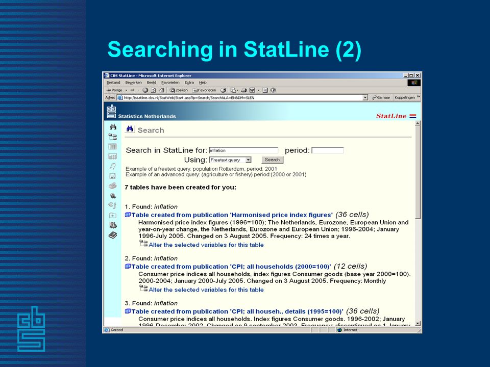 Searching in StatLine (2)