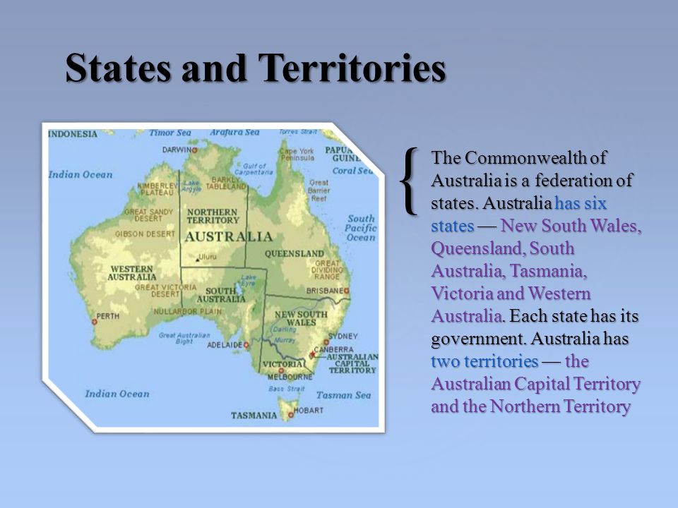 { The Commonwealth of Australia is a federation of states.