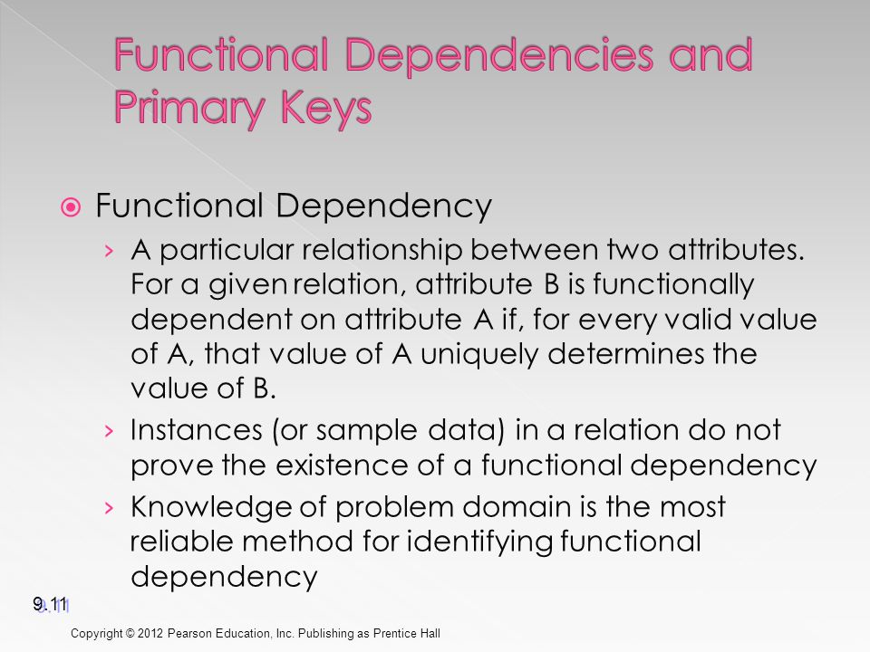  Functional Dependency › A particular relationship between two attributes.