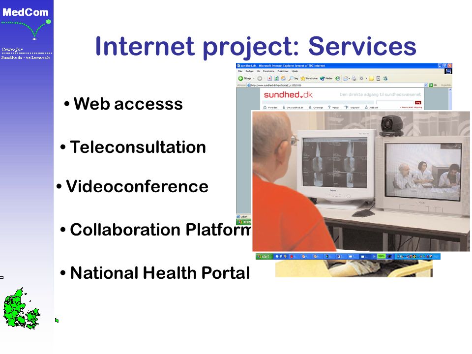 Internet project: Services Web accesss Teleconsultation Videoconference National Health Portal Collaboration Platform
