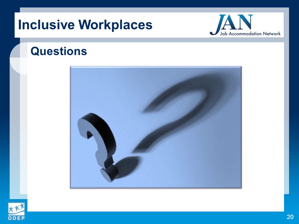 Inclusive Workplaces Questions 20