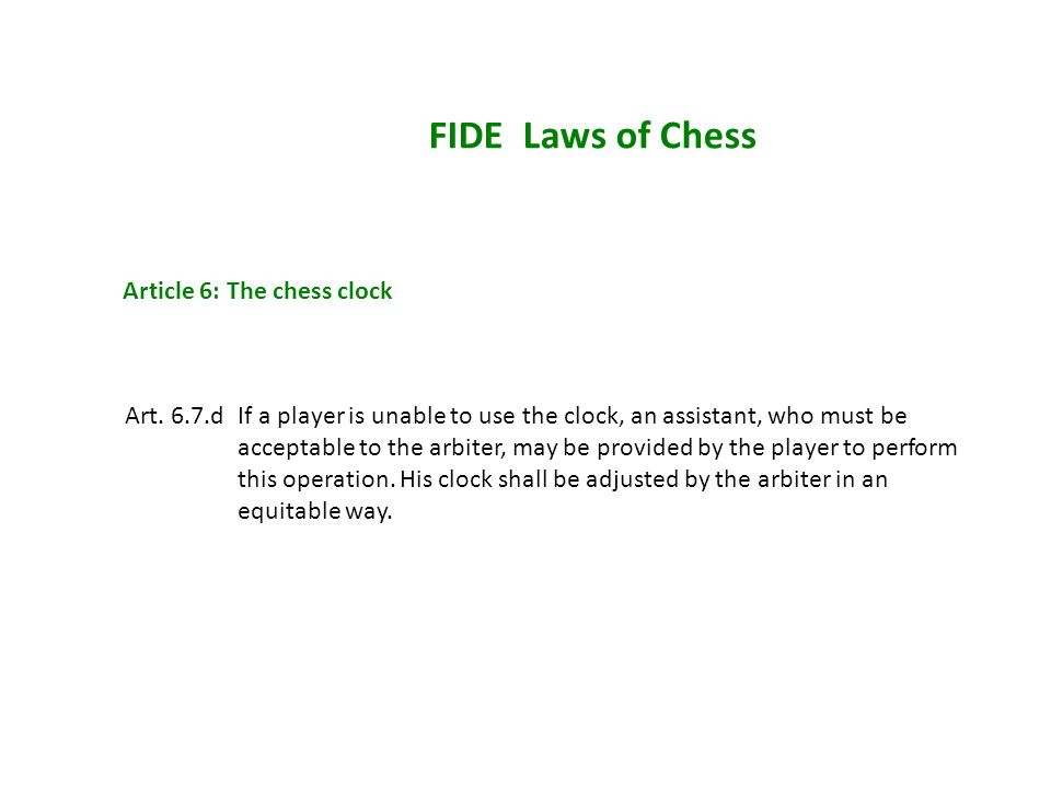 FIDE Laws of Chess Art.