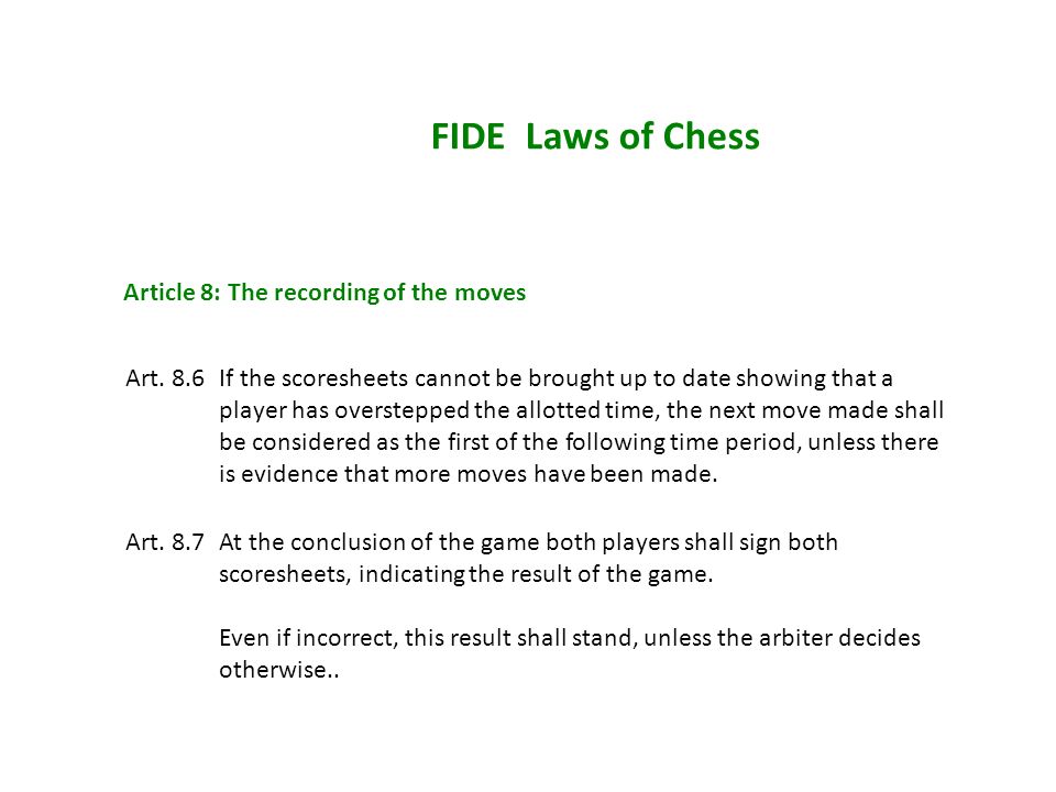 FIDE Laws of Chess Art.