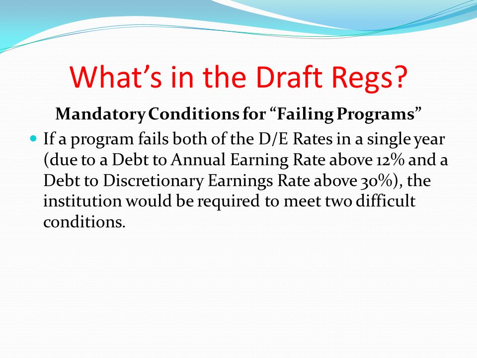What’s in the Draft Regs.