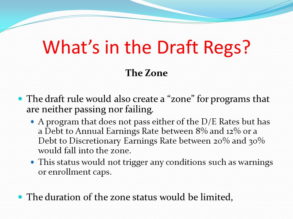 What’s in the Draft Regs.