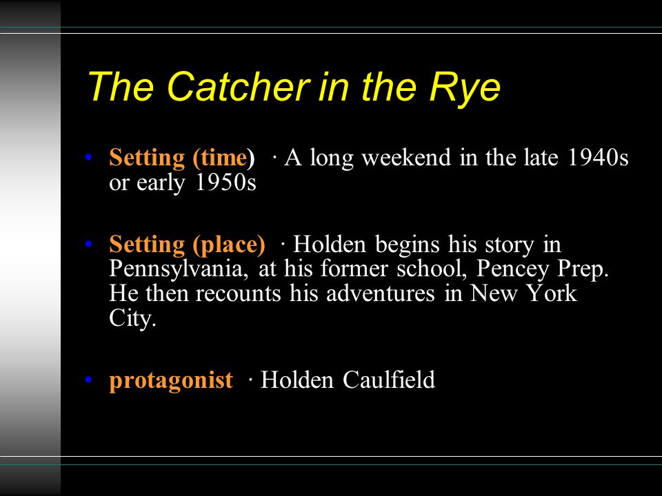 what is the setting of catcher in the rye