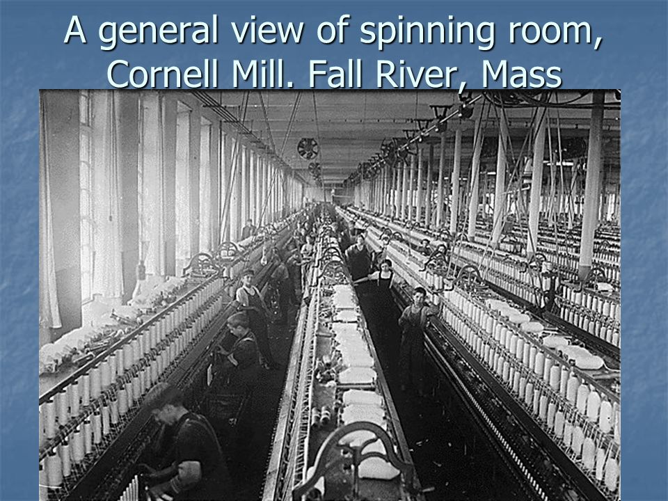 A general view of spinning room, Cornell Mill. Fall River, Mass