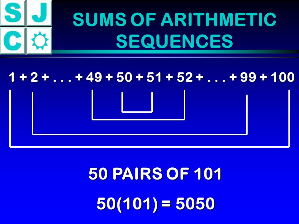 SUMS OF ARITHMETIC SEQUENCES