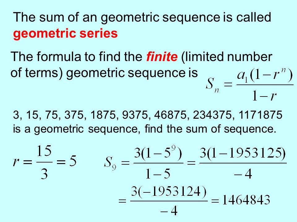 Write the sum of the first 15 terms of the arithmetic series · · · in sigma notation and then find the sum First of all, we need to find the recursive formula a 1 = 1 and d = 3 To find the sum, we need to find a 15
