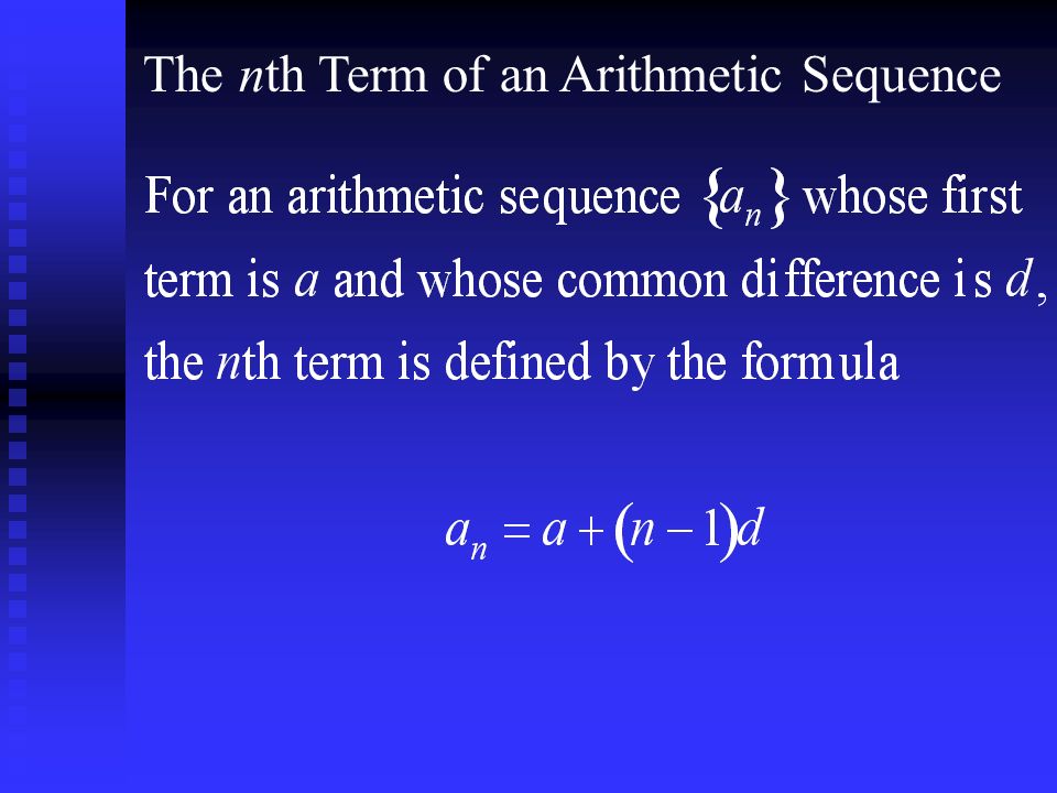 The nth Term of an Arithmetic Sequence