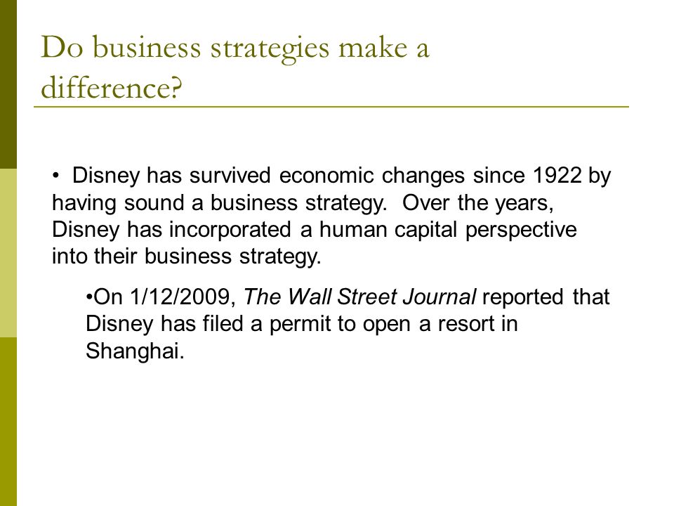 Do business strategies make a difference.