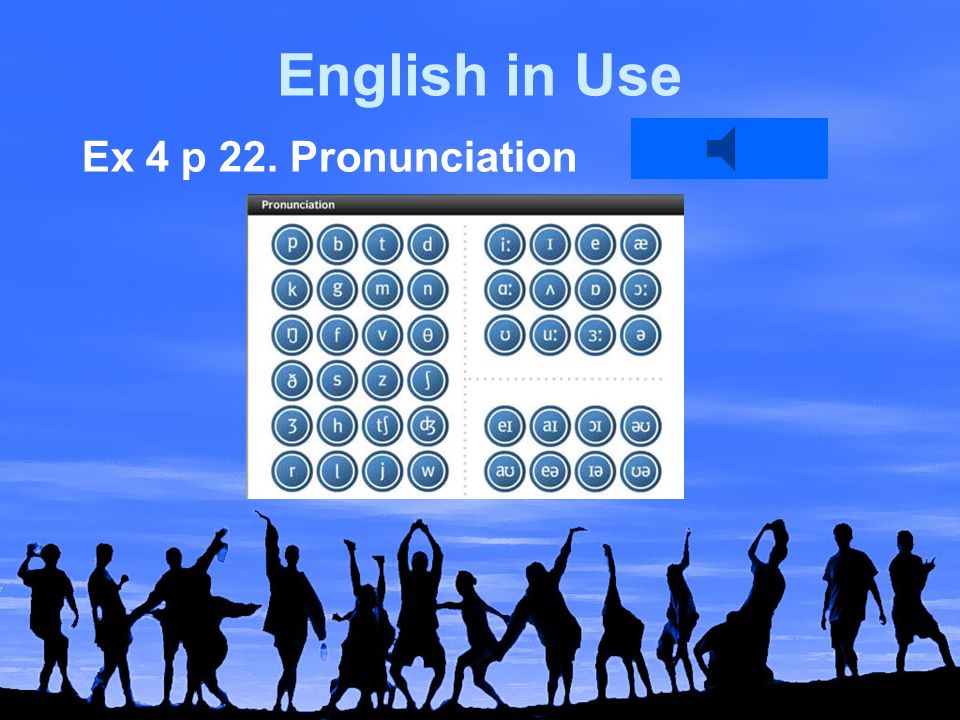 English in Use Ex 4 p 22. Pronunciation
