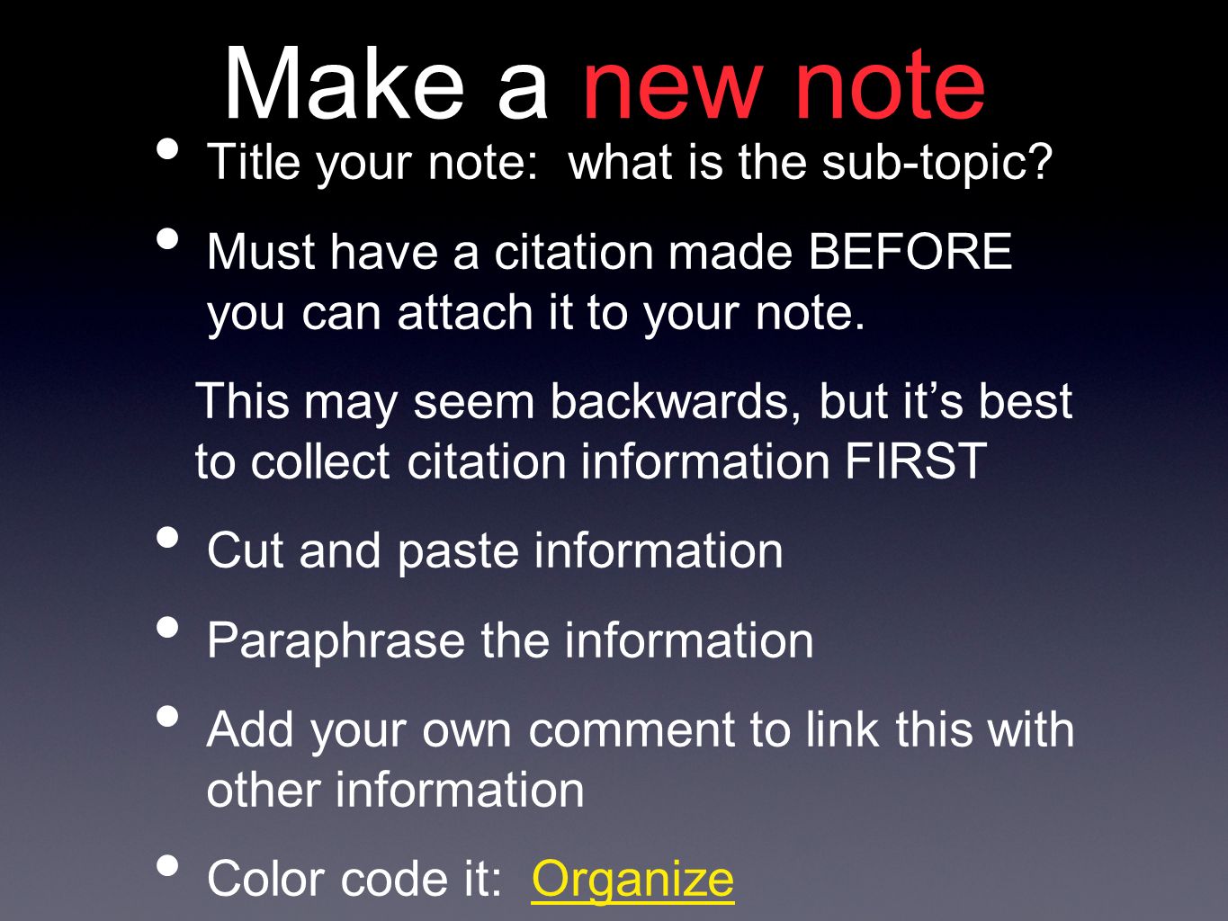 Title your note: what is the sub-topic.