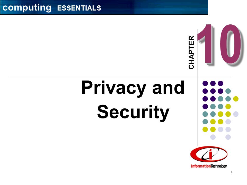 computing ESSENTIALS     CHAPTER Privacy and Security computing ESSENTIALS