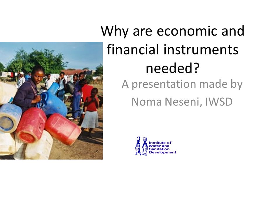 Why are economic and financial instruments needed A presentation made by Noma Neseni, IWSD