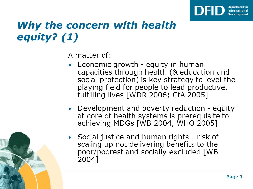 Page 2 Why the concern with health equity.