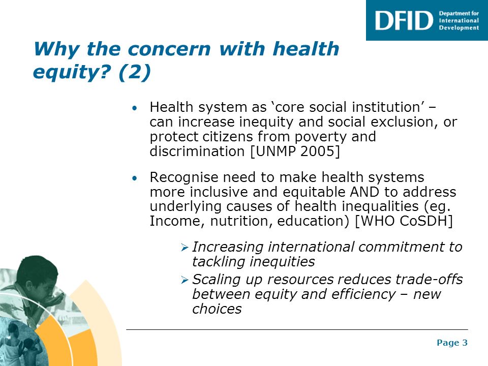 Page 3 Why the concern with health equity.