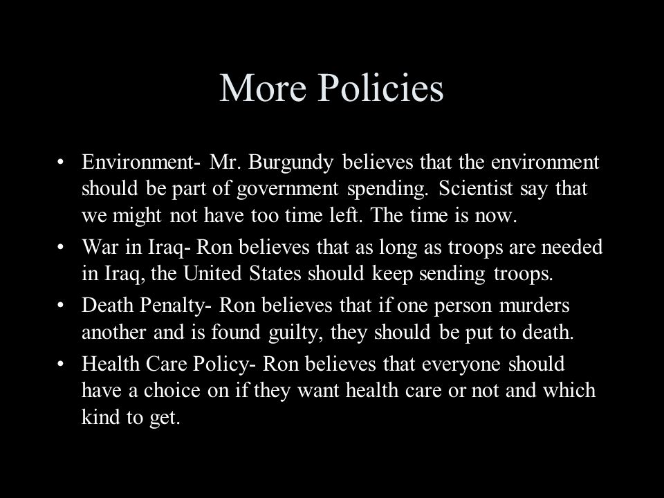 More Policies Environment- Mr.