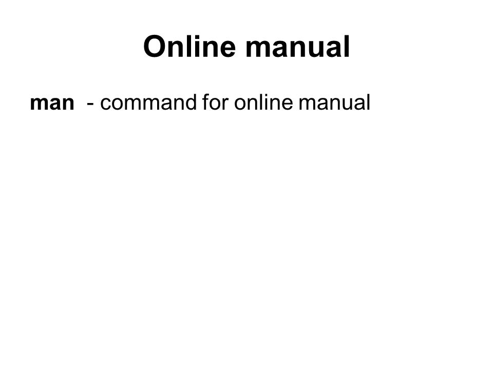 Online manual man - command for online manual