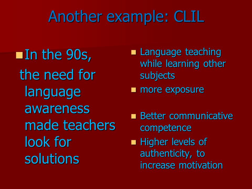 Примеры с another. Подход CLIL на уроке английского языка. CLIL. Language Awareness in teaching.