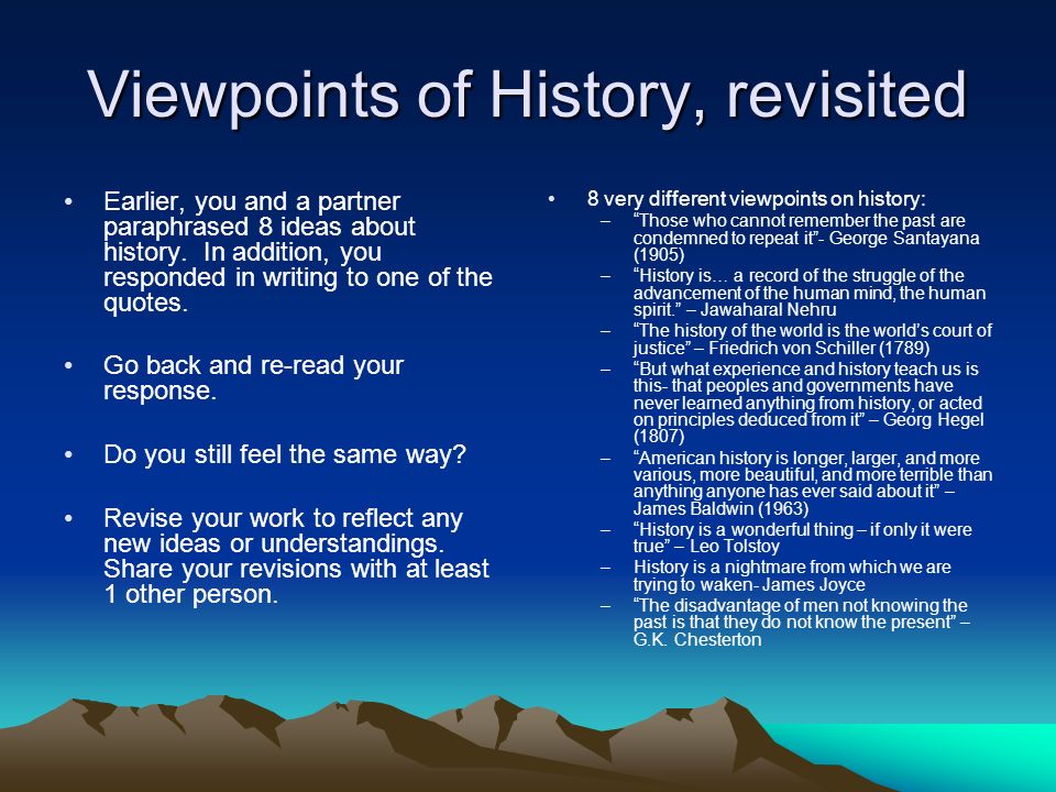 Viewpoints on History Activity Activity Steps : 1.Work with a partner to  paraphrase 3 of the quotes in the column to the right. 2.Write down the  paraphrases. - ppt download