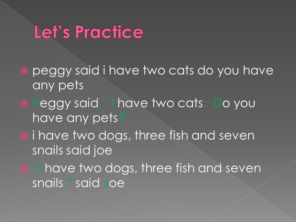  peggy said i have two cats do you have any pets  Peggy said, I have two cats.