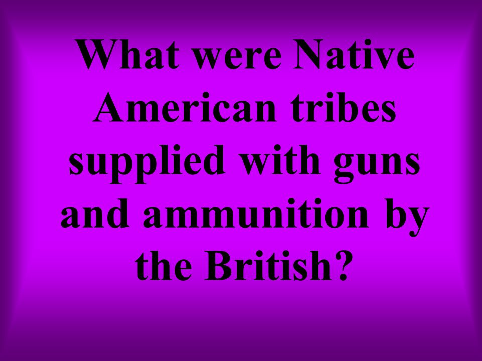 What were Native American tribes supplied with guns and ammunition by the British