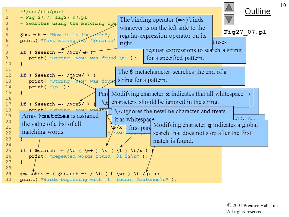 2001 Prentice Hall, Inc. All rights reserved. 1 Chapter 27 - Perl and ...