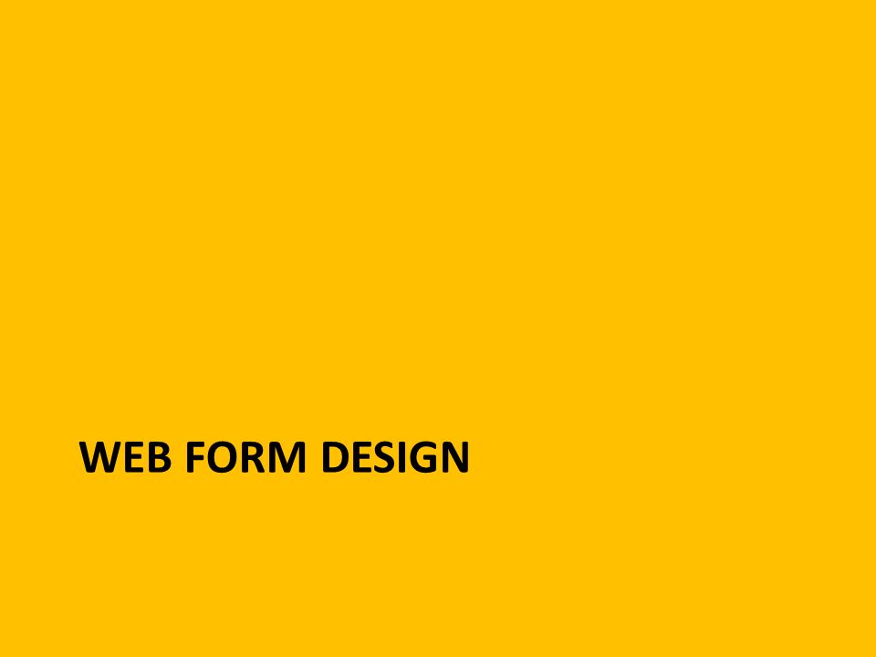 WEB FORM DESIGN