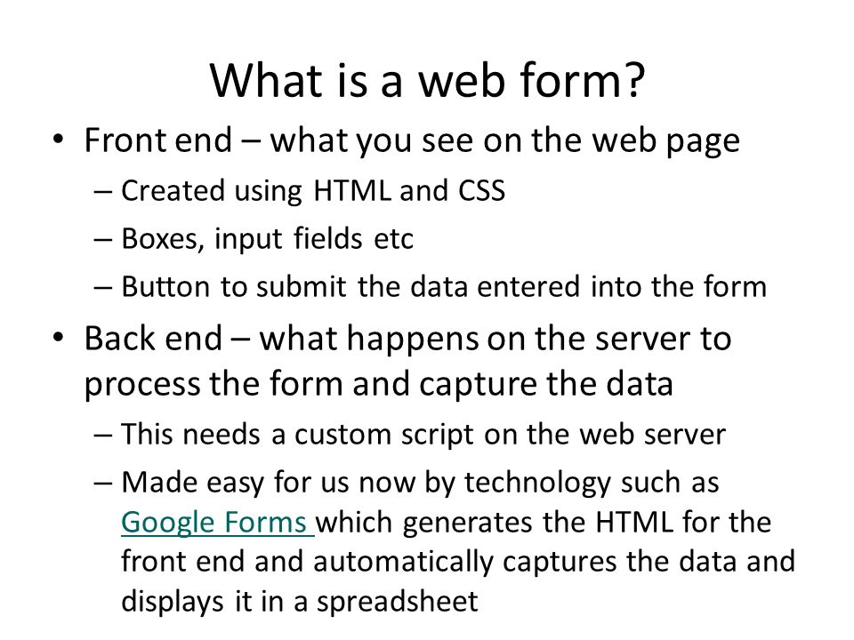 What is a web form.