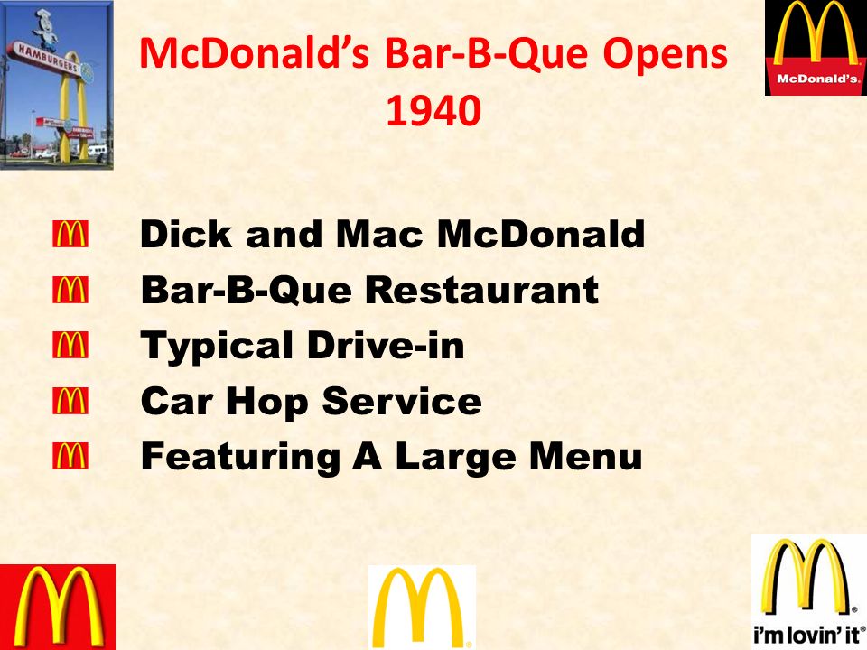 McDonalds How it began! Speedy ! McDonalds Early Spokesman