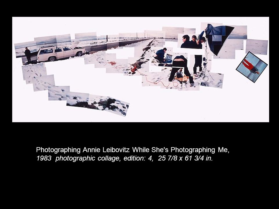 Photographing Annie Leibovitz While She s Photographing Me, 1983 photographic collage, edition: 4, 25 7/8 x 61 3/4 in.