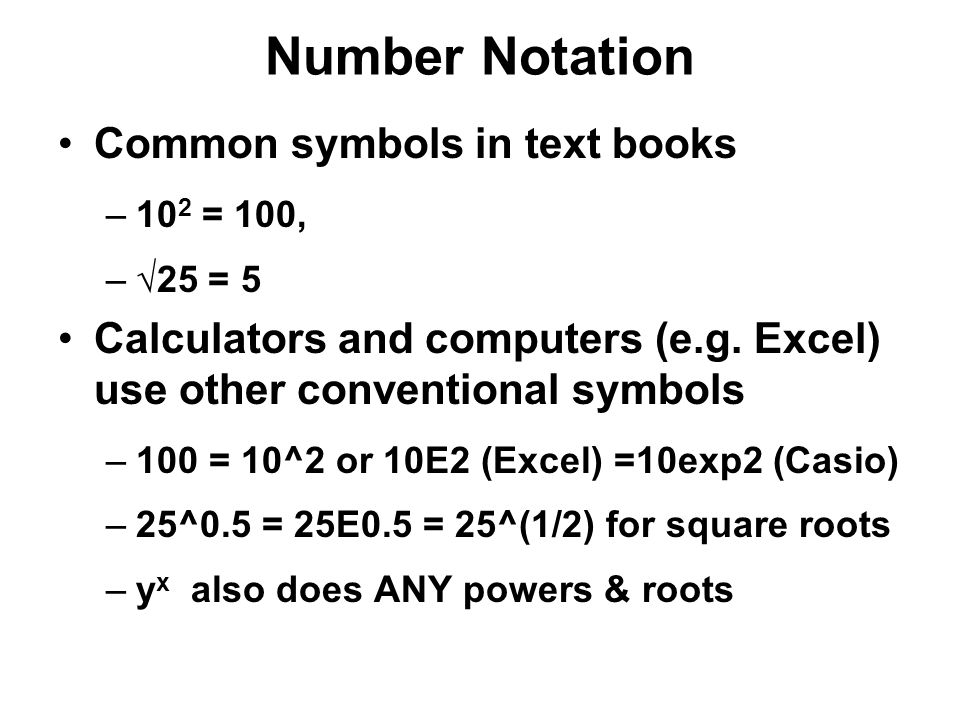 measurement exponential notation decimal coefficient power of 10 significant figures in excel