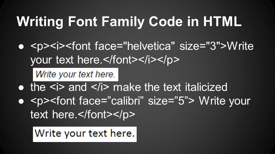 html calibri font family