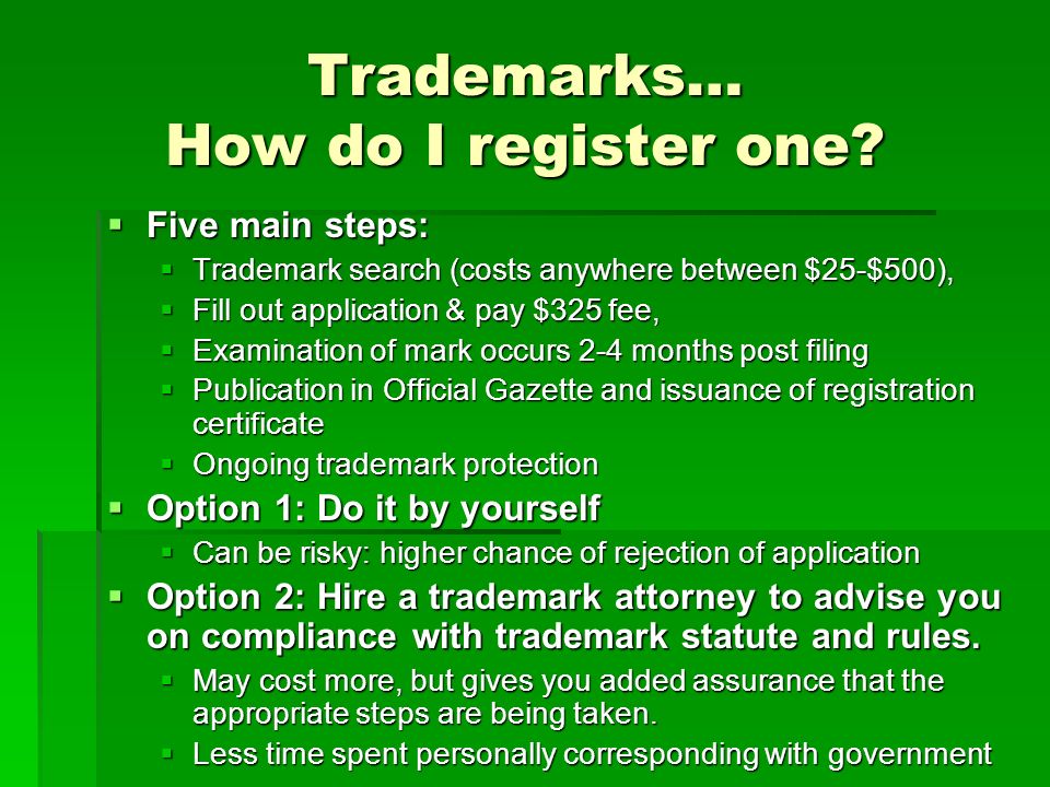 Trademarks… How do I register one.