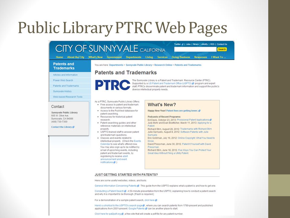 Public Library PTRC Web Pages