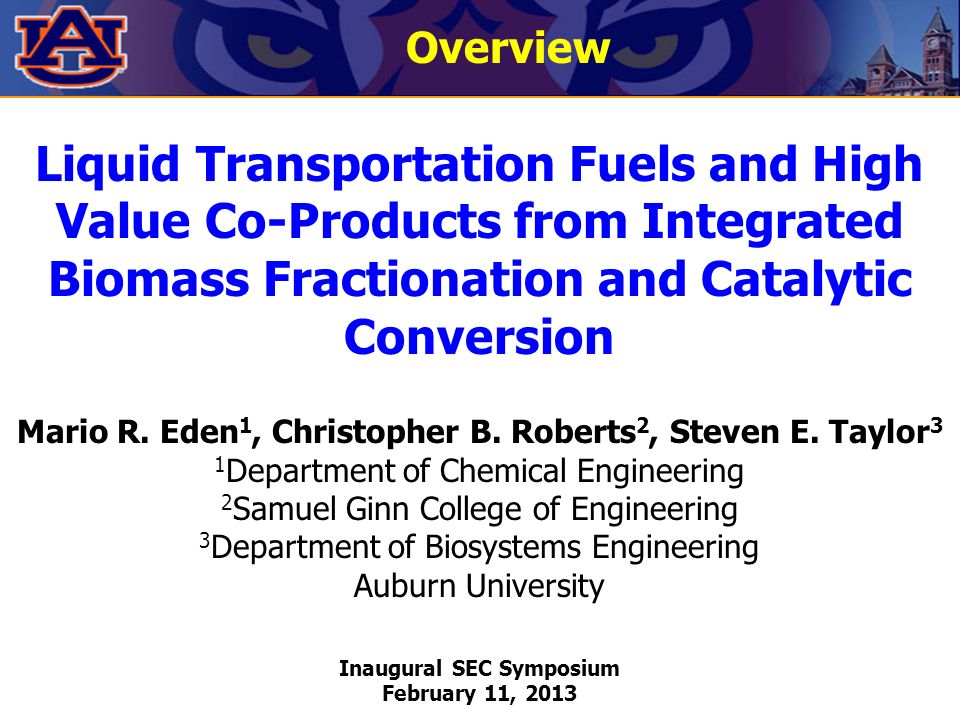 Dr Mario Eden Department Chair Auburn University Ppt