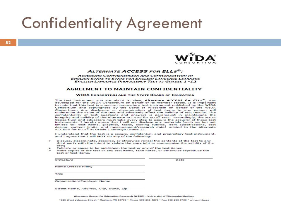 Confidentiality Agreement 82