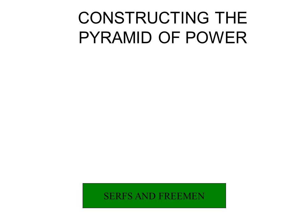 CONSTRUCTING THE PYRAMID OF POWER SERFS AND FREEMEN