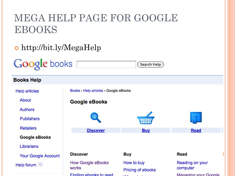 MEGA HELP PAGE FOR GOOGLE EBOOKS